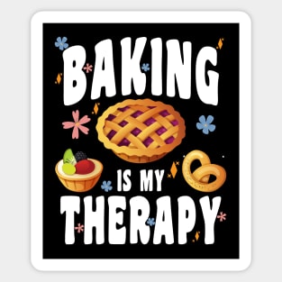 BAKING IS MY THERAPY CULINARY ART ARTISAN BAKERY BAKED GOODS Sticker